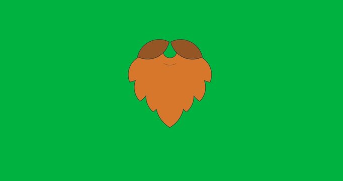 Digital animation of beard icon against black background