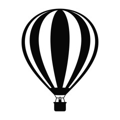 Fototapeta premium A striking black hot air balloon graphic against a light gray background silhouette