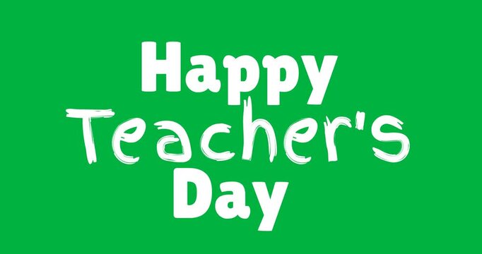 Digital illustration celebrates Teacher's Day with educational animation and typography.