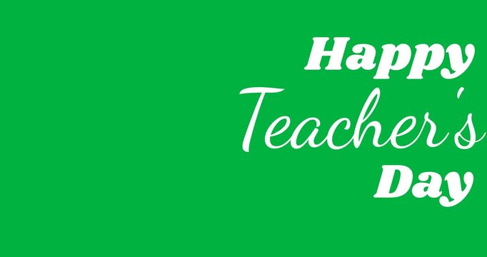 Digital illustration celebrates Teacher's Day with educational animation and typography.