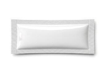 Blank white rectangular foil sachet packaging packet