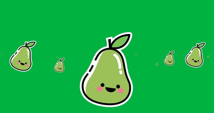 Digitally generated image of multiple guava icons against black background