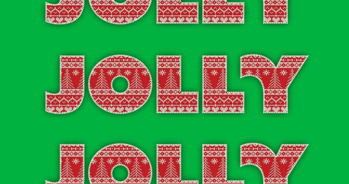 Digital animation of jolly text banners in seamless pattern against black background