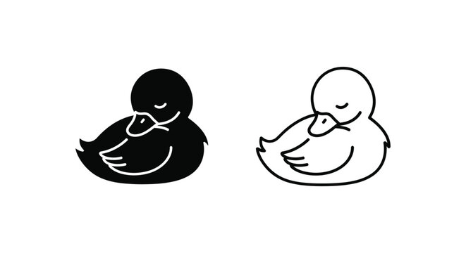 Duckling Pair Love Illustration Design Vector