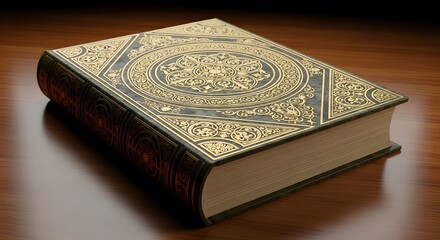 Fototapeta premium Happy muharram intricate islamic book with colorful background for the muslim festival