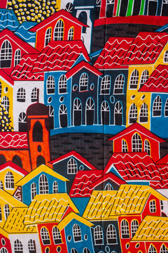 Colorful Print of Colonial Houses