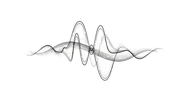 Abstract lines create a dynamic wave-like pattern with varied thickness