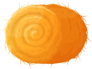 Round hay bale lying flat as fodder, symbolizing farm and harvest © WinWin