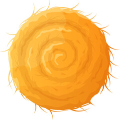 Round hay bale illustration showing farm season and traditional farming © WinWin