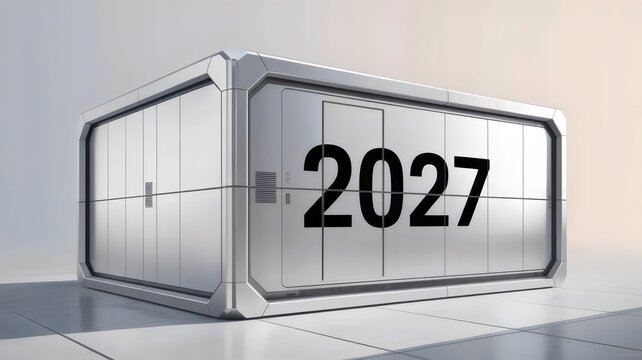 Advanced data storage unit with 2027 branding &ndash; Great for next-generation network architecture.