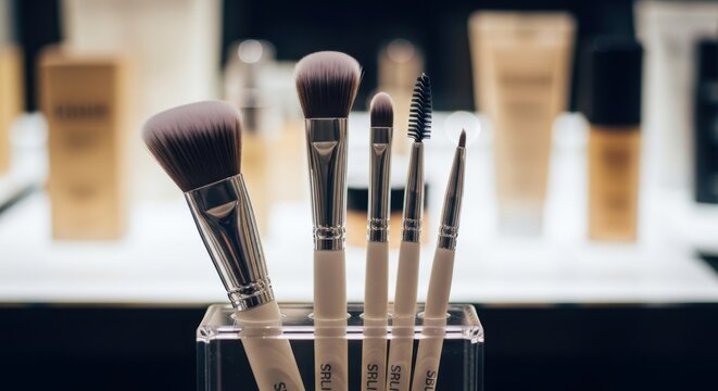 Clean Sharp Edged Cosmetic Brushes 181 Standard v2 6x