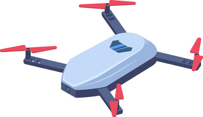 Drone with propeller rotors capturing aerial footage and surveying © WinWin