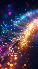 Fototapeta premium A vibrant, abstract depiction of sparkling lights and colors