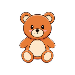 Obraz premium Adorable Cartoon Teddy Bear Character Sitting and Smiling