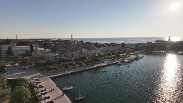 Umag Coastal Town Istria Croatia Aerial View