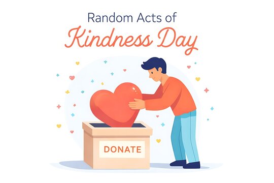 Helping others on random acts of kindness day charity donation box