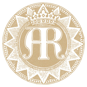 Marian Monogram MAR Gold Engraving PNG &ndash; Virgin Mary Catholic Symbol Crown Sacred Vintage Religious Clipart