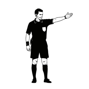 Referee, sports official, gesture, black, illustration, vector vector eps silhouette