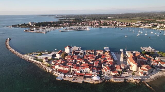 Umag Cityscape Istria Croatia Drone View