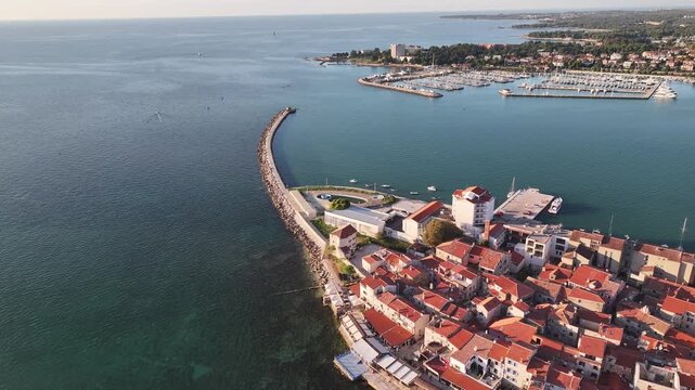 Umag Main Square City Center Aerial View