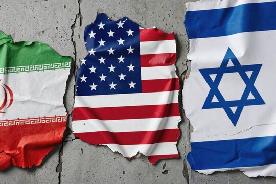 israeli and iranian flags