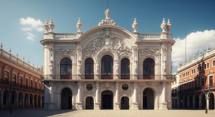 Fototapeta premium Ornate Baroque building facade in historic city square
