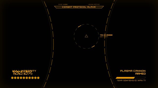 Heavy Mech Exosuit Robot Combat HUD Overlay Interface 4K 60FPS