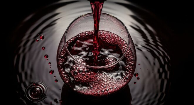 Dark Red Wine Pouring Into Glass Overhead View Temp 1 20260309