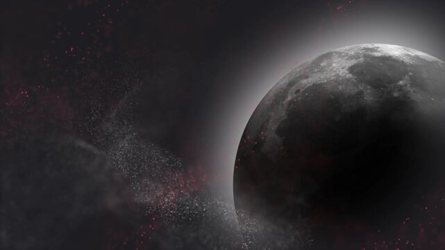 Detailed Moon Orbit Space Background Animation