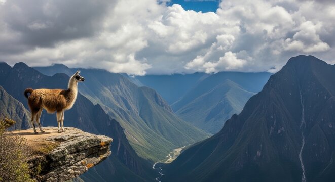 Llama Standing on a Cliff Edge, Mountain Vista 20260308 110611