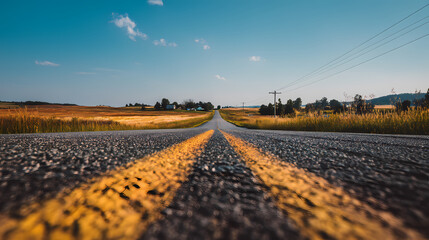 Obraz premium Empty Road Leading Through Countryside