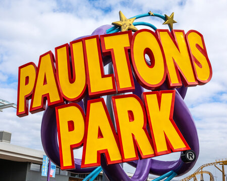 Sign at Paultons Park in Hampshire, UK