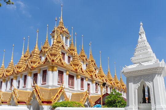 Loha Prasat, also known as the "Metal Castle," located within the Wat Ratchanatdaram Worawihan temple complex in Bangkok, Thailand, on March 1, 2026