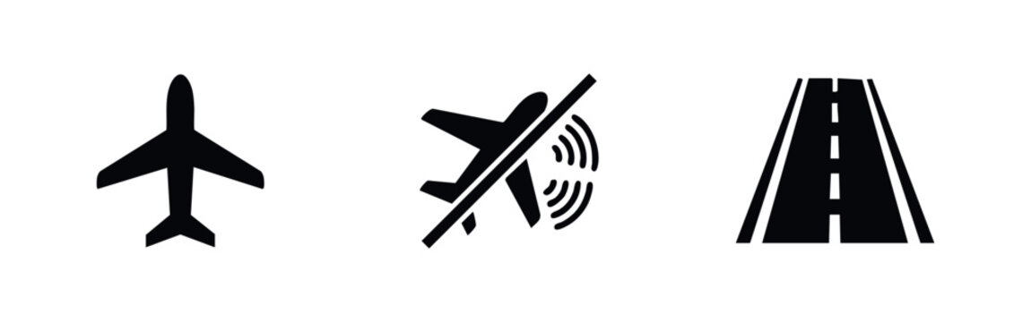 Icons representing air travel, flight restrictions, and runways.