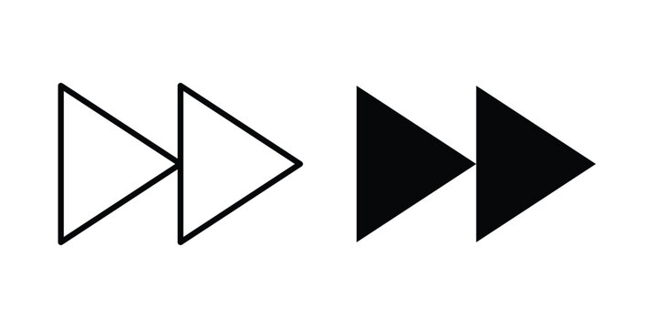 Fast forward icon Flat and linear stroke vector design isolated illustration.