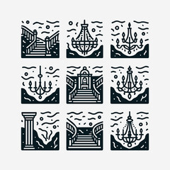 Fototapeta premium The Unsinkable Luxury icon bundle black vector white background