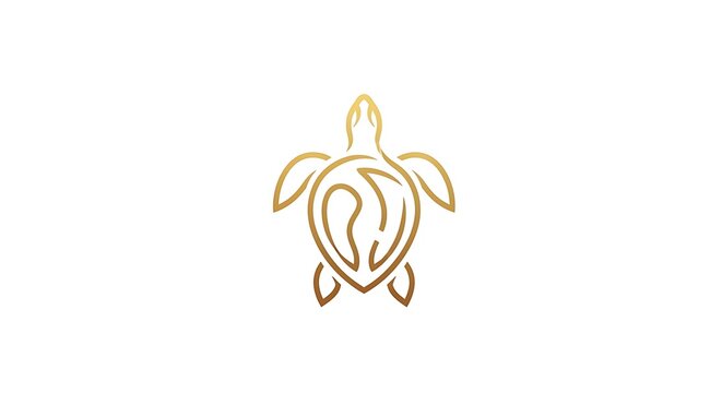 A golden turtle logo on a white background for a brand identity