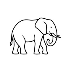 Fototapeta premium Simple Line Drawing of an Elephant.