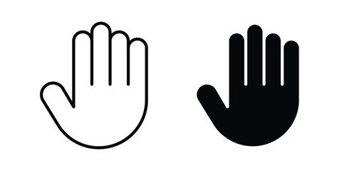 Fototapeta premium Hand icon Flat and linear stroke vector design isolated illustration.