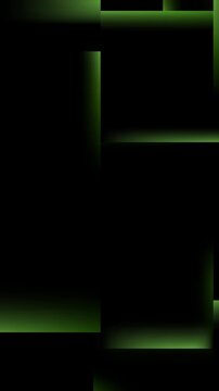 Dark green modern glowing minimal geometric abstract background. Concept elegant tech vertical motion design. Seamless loop. Video animation Ultra HD 4K 2160x3840