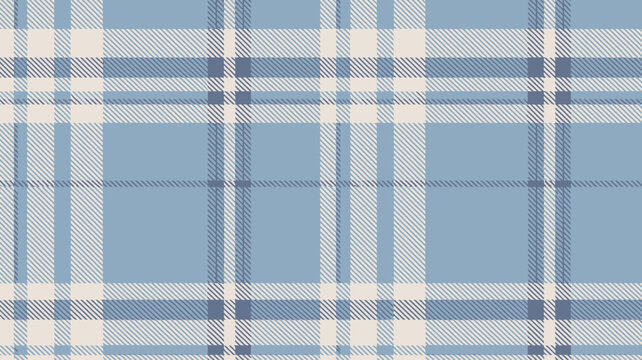 Seamless blue and white plaid pattern for fashion design and textiles