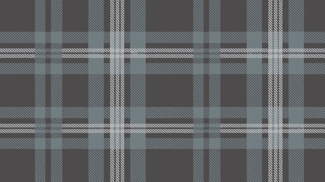 Seamless gray and white plaid pattern on dark background