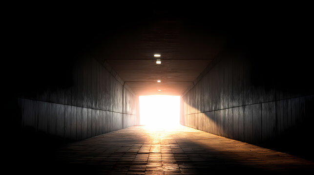 Empty Tunnel with Light at the End