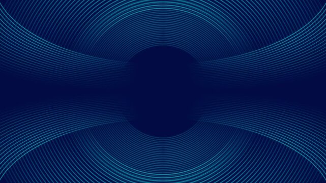 Futuristic technology concept with abstract blue glowing geometric lines on dark background. Modern shiny circle lines motion design. Seamless loop. Video animation Ultra HD 4K 3840x2160