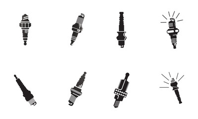 Obraz premium Spark Plugs Icons Set