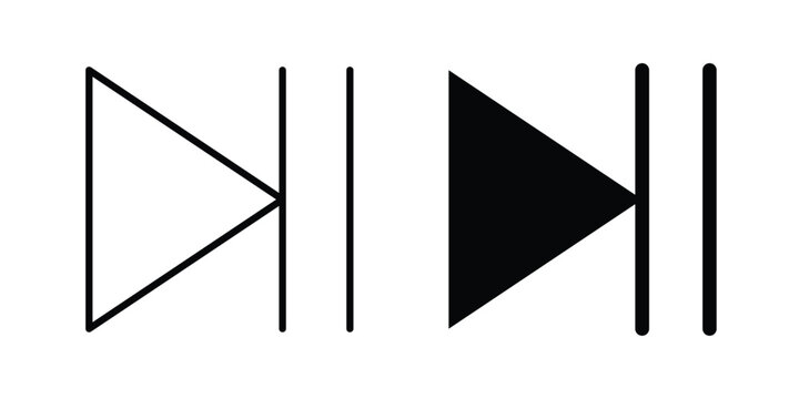 Play pause icon Flat and linear stroke vector design isolated illustration.