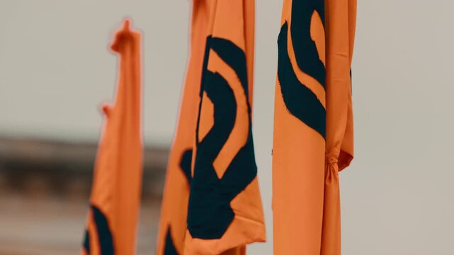 Flags of the Vaisakhi indian Sikh guru celebration