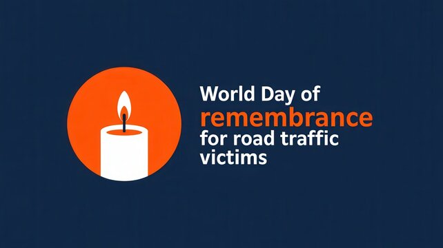 World Day of Remembrance for Road Traffic Victims with Lit Candle Graphic