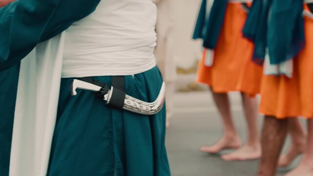 Dagger Kirpan of the defenders of the Indian holy book of the Sikh god