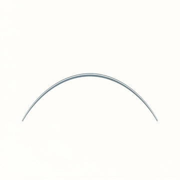 Thin Metal Wire Curved into Arc Shape.